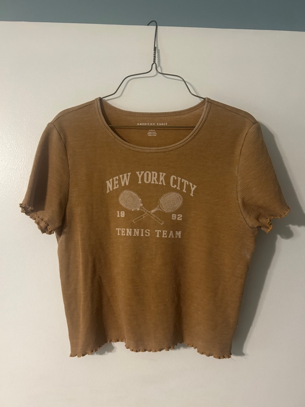 American Eagle Outfitters Brown New York City Tennis Team Short Sleeve Tee